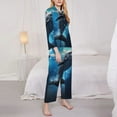 thumbnail image 3 of Fotbe Ice Blue Ocean Cute Dolphin Pattern Long Sleeve Pajama Set for Women,Sleepwear Set,2-piece Loungewear Set,Soft PJs Comfy Nightwear with Pockets -XX-Large, 3 of 7