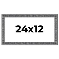 24x12 Frame Silver Black Rustic Sonoma Solid Wood Picture Frame | 1.5 Inch Moulding Width |