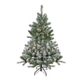 thumbnail image 1 of Darice 4.5' Pre-Lit Full Flocked Natural Emerald Artificial Christmas Tree - Clear Lights, 1 of 6