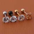 thumbnail image 3 of Jiaroswwei 1Pc Unisex Cubic Zirconia Inlaid Titanium Steel Stud Earring Cartilage Jewelry, 3 of 8