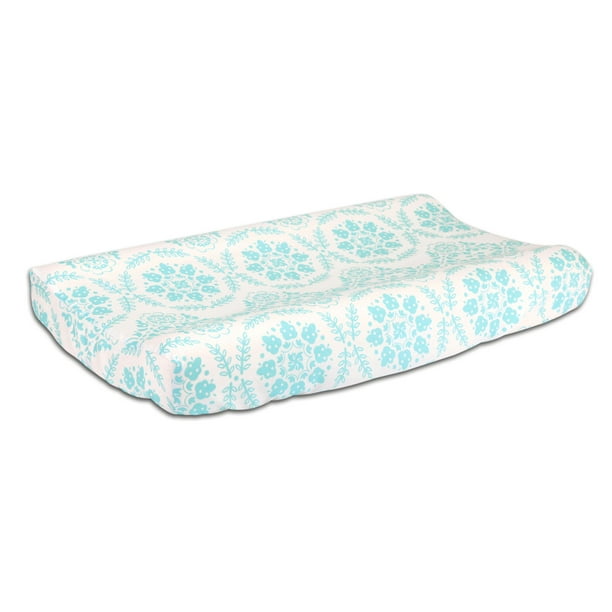 The Peanut Shell Changing Pad Cover Teal Medallion