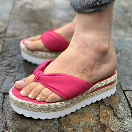 

FZM Women shoes Women s Summer Slip-On Flat Beach Open Toe Breathable Sandals Weave Shoes