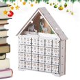 thumbnail image 2 of Calendario de Adviento navideño de madera para niños, Cuenta atrás con 24 cajones y luces LED, color blanco, 2 of 3