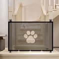 thumbnail image 4 of Pet Gate Pet Gate with Paw Print Design No Drill Pressure Mount 70.86x30.7 Inch Dog Gate Cat Gate Pet Barrier Fence forDoorways Stairs Indoor Pet Safety Gate Pvc Mesh Gate Dog Gate, 4 of 7