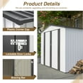 thumbnail image 6 of 8 x 6 ft Outdoor Storage Shed, All Weather Metal Sheds with  2 Lockable Doors, Tool Shed for Garden, Backyard, Lawn,White, 6 of 9