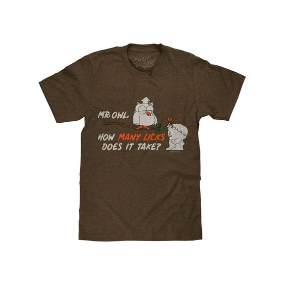 Tee Luv Faded Tootsie Roll Pop Mr Owl How Many Licks Candy T-Shirt (Men's) (L)