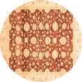 thumbnail image 1 of Ahgly Company Indoor Round Oriental Orange Traditional Area Rugs, 4' Round, 1 of 4
