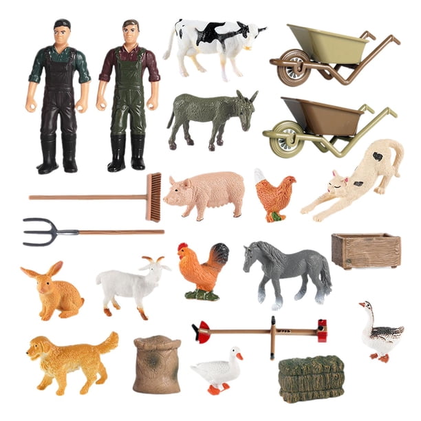 Figuras de animales de granja, juguetes portátiles para niños y niñas de 3, 4, 5, 6 y 7 años. Mini aves de corral