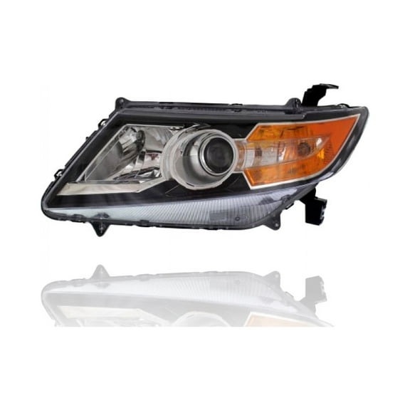 Headlight Assembly - Cooling Direct Fit/For 33150TK8A02 14-17 Honda Odyssey - Halogen, Black Bezel, Left Hand - Driver, CAPA
