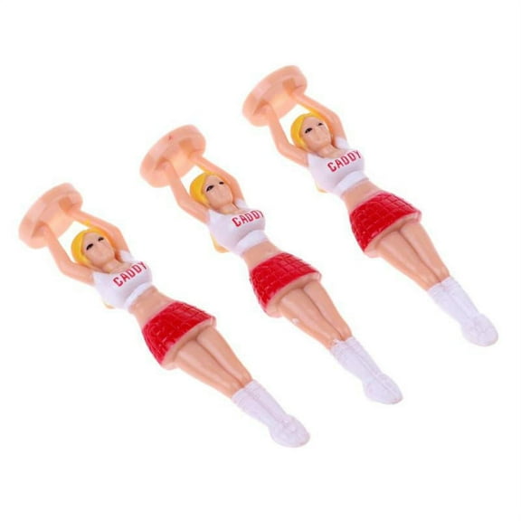 3pcs 70mm Novelty Golf Tees Ball Nails Practice Girl Shape Tee