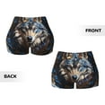 thumbnail image 3 of Sikiie Vintage Blue Floral Wolf Print Workout Shorts Women Scrunch Butt Gym Shorts Seamless High Waist Tummy Control Yoga Biker Athletic Shorts, 3 of 5