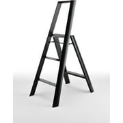 YANPO Ladders Lucano Step Ladder, 3-Step Black