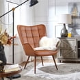 thumbnail image 3 of Yaheetech Contemporary Faux Leather Accent Chair for Living Room, Brown, 3 of 11