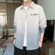 thumbnail image 4 of Camisas masculinas con bolsillo Camisa de hombre de gran tamaño Cuello verde degradado Estilo coreano normal fresco Ropa popular Original Social Xxl, 4 of 5