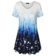thumbnail image 1 of Guardurnaity Camiseta de mujer Gradiente Impreso Blusa casual Suelta Cuello en V Cuello en V Vestido Prendas para la parte del cuerpo Azul S, 1 of 4