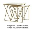 thumbnail image 5 of 2 Piece Marble Top Nesting Table with Geometric Base White and Gold - Saltoro Sherpi, 5 of 5