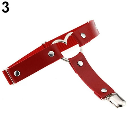 

GIFZES Women Elasticity Heart Faux Leather Tight Suspender Punk Garter Belts