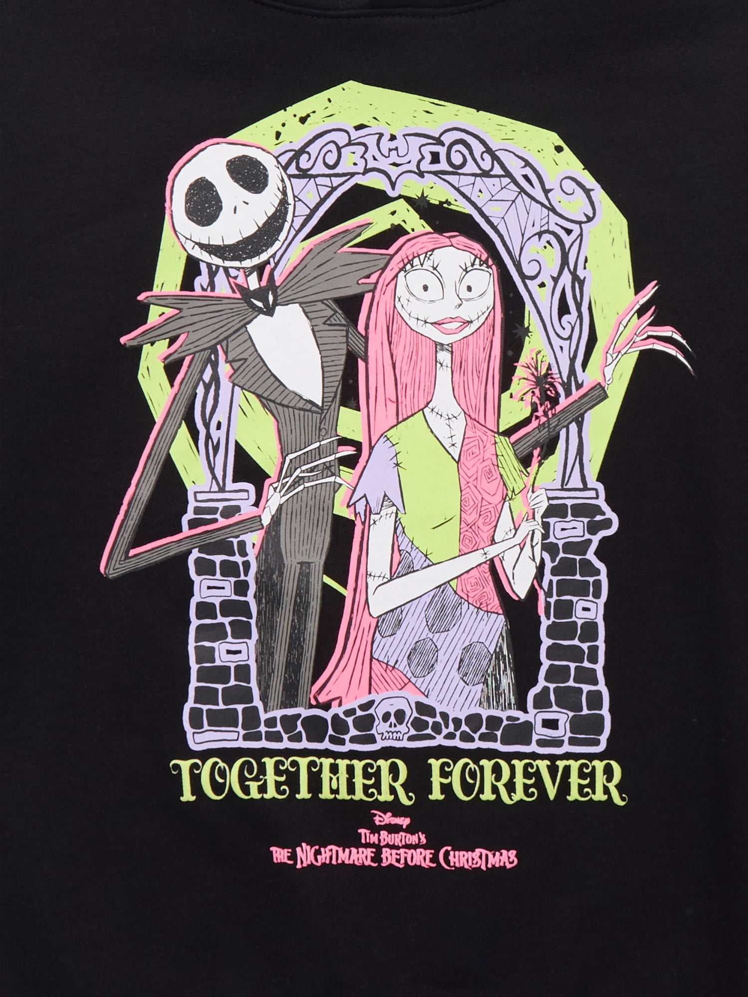 The Nightmare Before Christmas Girls Graphic Fleece Hooded Sweatshirt, Sizes 4-16
