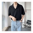 thumbnail image 5 of Sngxgn Men's Classic Short Sleeve Solid Polo Shirt(Black,L), 5 of 9