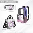 thumbnail image 4 of ZUXONGSY Cat Print 3 Pcs Clear Backpack Set for School, Heavy Duty Transparent Bookbag with Lunch Bag & Pencil Case, See Through for Teen Girls Kids, 4 of 5