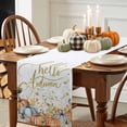 thumbnail image 3 of Watercolor Pumpkin Table Runner, Autumn Thanksgiving Kitchen Dining Table Decoration for Home Party Decor 13x108 Inches, 3 of 9