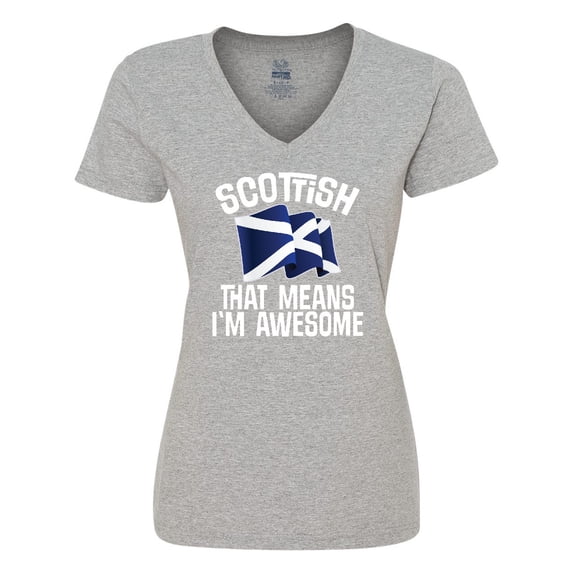 Inktastic Scottish Pride Scotland Flag Women's V-Neck T-Shirt