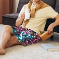 thumbnail image 2 of Cauagu Color Shiny Print Pajama Bottoms for Men Sleep Pajama Shorts Elastic Waistband Sleep Pajama Short Men's PJ Shorts -Small, 2 of 6