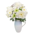 thumbnail image 4 of 18-inch Artificial Silk White Roses & Lily Mixed Summer Bouquet, for Indoor Use, by Mainstays, 4 of 8