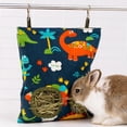 thumbnail image 5 of huayou Hanging Hay Feeder Bag with Double Round Eating Holes, Canvas Grass Storage Pouch for Rabbits, Guinea Pigs & Small Rodents, Easy To Hang On Pet Cage For Daily Feeding Use, 5 of 7