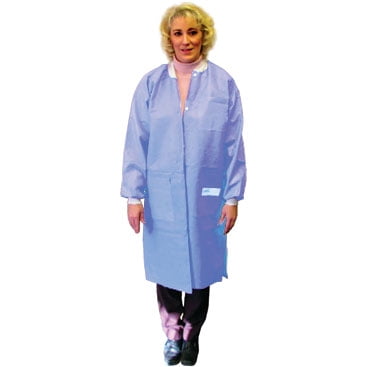 Disposable Lab Coat. Knee Length. Ciel Blue. X-Large.