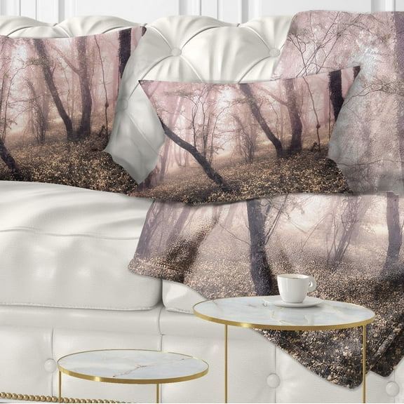 Designart Vintage Autumn Landscape - Contemporary Throw Pillow - 12x20