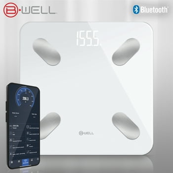BWell Bluetooth Smart Scale with App  Track Weight, BMI, Body  & More