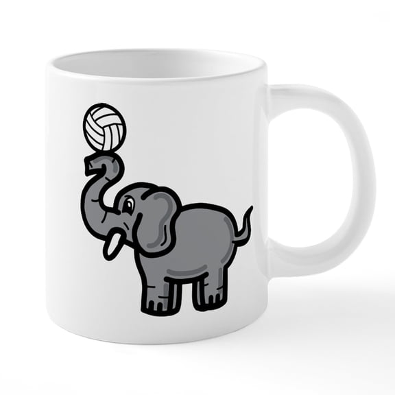 CafePress - Elephant Volleyball - 20 Oz White Ceramic Mega Mug