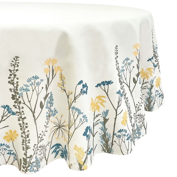 Lenox Wildflowers Border Tablecloth, Blue, 70"W x 70"L