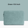 thumbnail image 1 of Funda para computadora portátil, cuero, impermeable, bolsa para computadora portátil, cremallera, funda para computadora a prueba de golpes, verde, 15.6 pulgadas Scienceny EL002886-15, 1 of 2