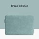 thumbnail image 1 of Funda para computadora portátil, cuero, impermeable, bolsa para computadora portátil, cremallera, funda para computadora a prueba de golpes, verde, 15.6 pulgadas Vogacara EL002886-15, 1 of 2