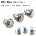 thumbnail image 6 of 16Mm Screw Foot Waterproof Metal Push Button Switch Self-Reset Power Switch Flat Head, 6 of 7