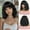 Black, variant on Stylish 14-inch dark brown bob wig with bangs - soft synthetic curls, suitable for music festivals, parties, and everyday wear, a fashionable women's accessory.