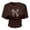 Brown, variant on Girls' Large Leopard Print Bow Crop Top - Short Sleeve Ruched Casual Tee Size:3-4 Years