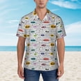 thumbnail image 2 of Sikiie Hello Print Men's Hawaiian Shirt, Summer Beach Button Pocket Short Sleeve T-Shirt,Large, 2 of 7