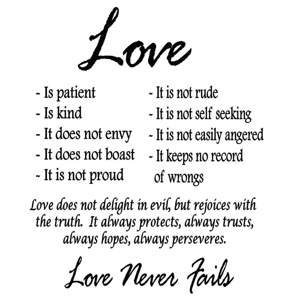 VWAQ Love is patient love is kind wall art decor vinyl decal sayings