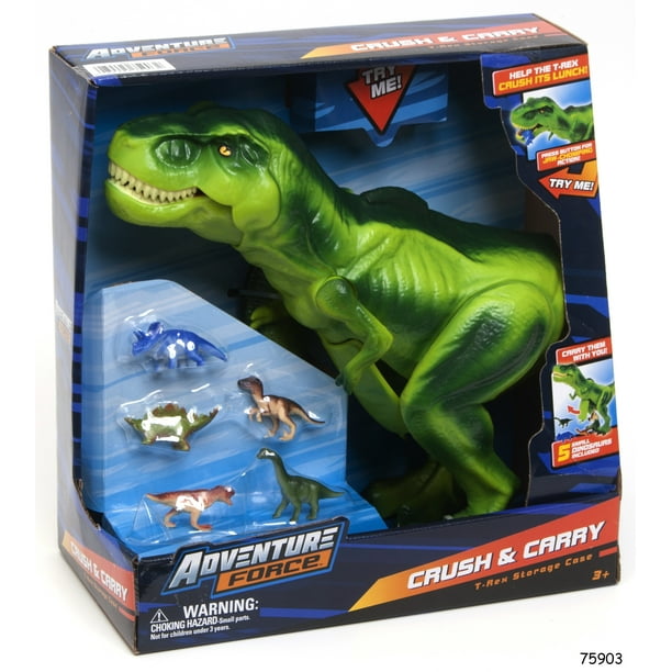 Adventure Force Crush and Carry T-Rex Storage Case with Small Dinosaurs ...