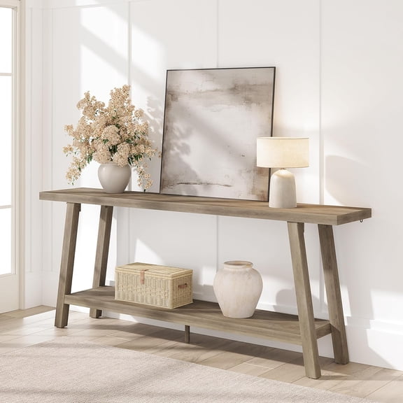 70.87" Extra Long Console Table, Narrow Sofa Table Behind Couch, Rusitc Pear Entryway Table for Hallway Living Room Foyer, Farmhouse Accent Skinny Table, Rusitc Pear, 70.87" L x 14.02" W