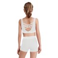 thumbnail image 5 of Nyeemya Kids Girls 2 Piece Dance Outfits Sleeveless Sparkle Rhinestones Gymnastics Sports Crop Tops with Shorts White 12, 5 of 6