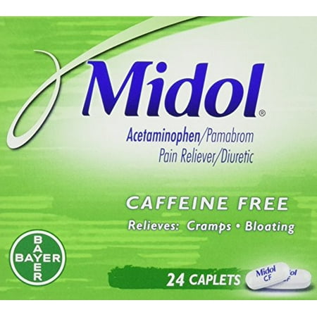 4 Pack Midol Menstrual Pain, Cramp, & Bloating Relief 24 Caplets Each