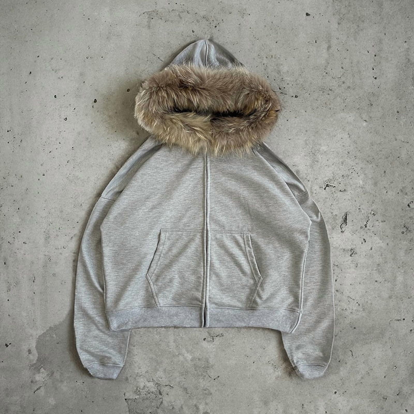 Women’s Plush Fleece Hooded Zip-Up Jacket, Thick Warm Winter Cozy Fur-Lined Hoodie Coat, Soft Fluffy Outerwear Top for Cold-Weather Daily Wear, Casual Comfortable Fashion Jacket