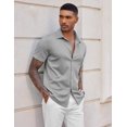 thumbnail image 2 of COOFANDY Men's Short Sleeve Wrinkle Free Dress Shirts Lightweight Stretch Shirts, 2 of 5