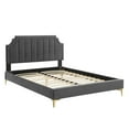 thumbnail image 3 of Modway Sienna Performance Velvet Full Platform Bed in Charcoal, 3 of 10