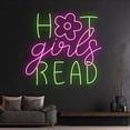 thumbnail image 2 of Handmadetneonsign Custom Hot Girls Read Neon Sign, Flower Girl Read Neon Light, Bookworm LED Light, 2 of 5