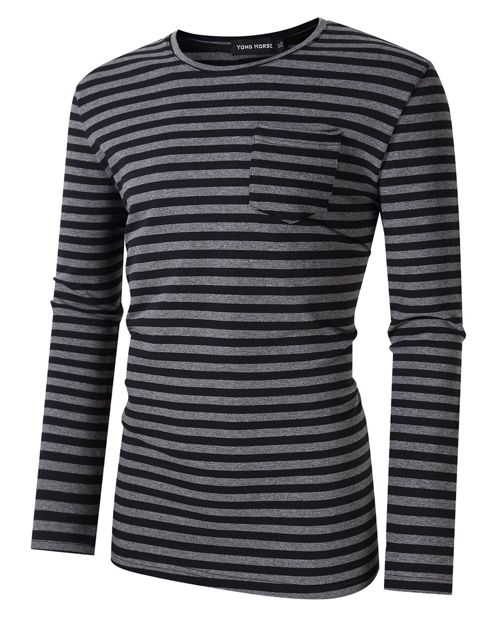 black and white striped long sleeve t shirt mens